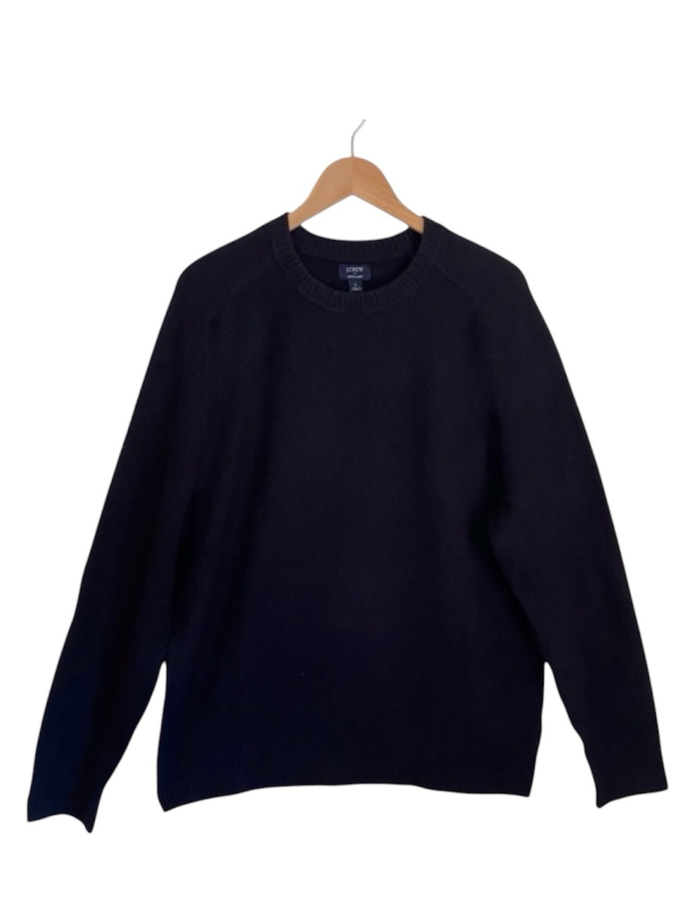 J. Crew Factory Men’s Black Extra-Soft Crewneck Sweater Large Knit Pullover